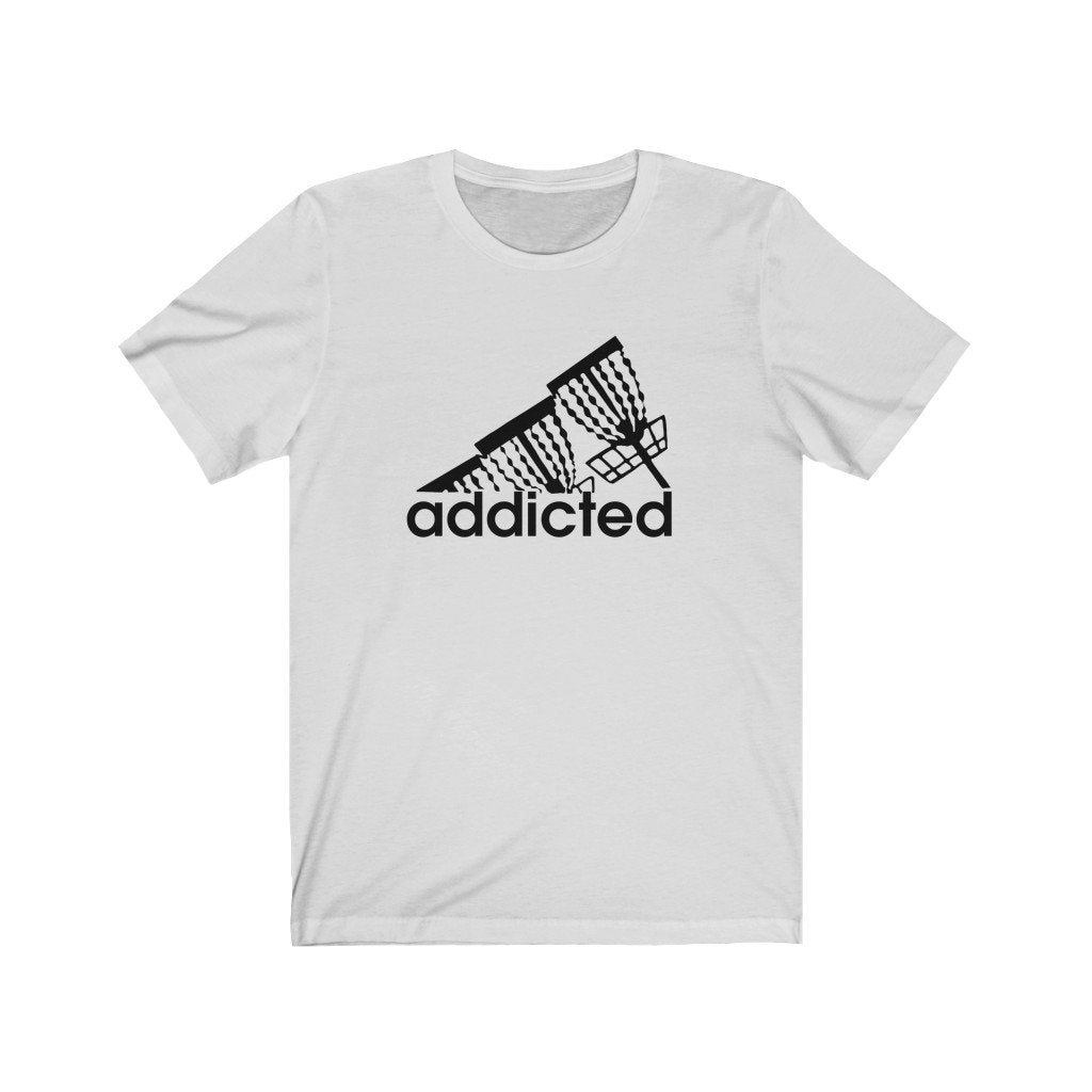 Addicted (to disc golf) Black logo- 100% cotton Unisex Jersey Short Sleeve Tee