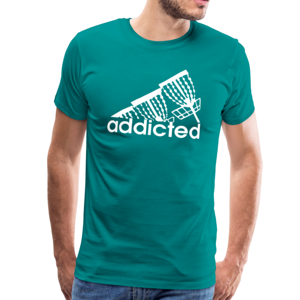 Addicted (to frisbee golf) Men's Premium T-Shirt - teal
