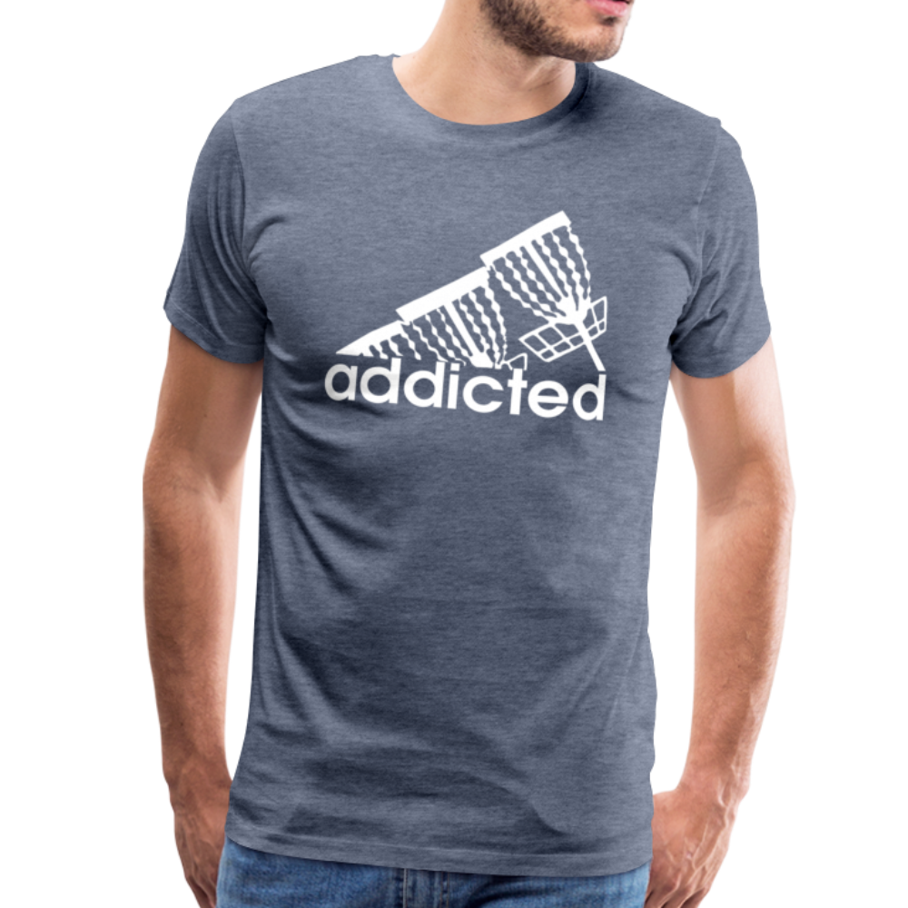 Addicted (to frisbee golf) Men's Premium T-Shirt - heather blue