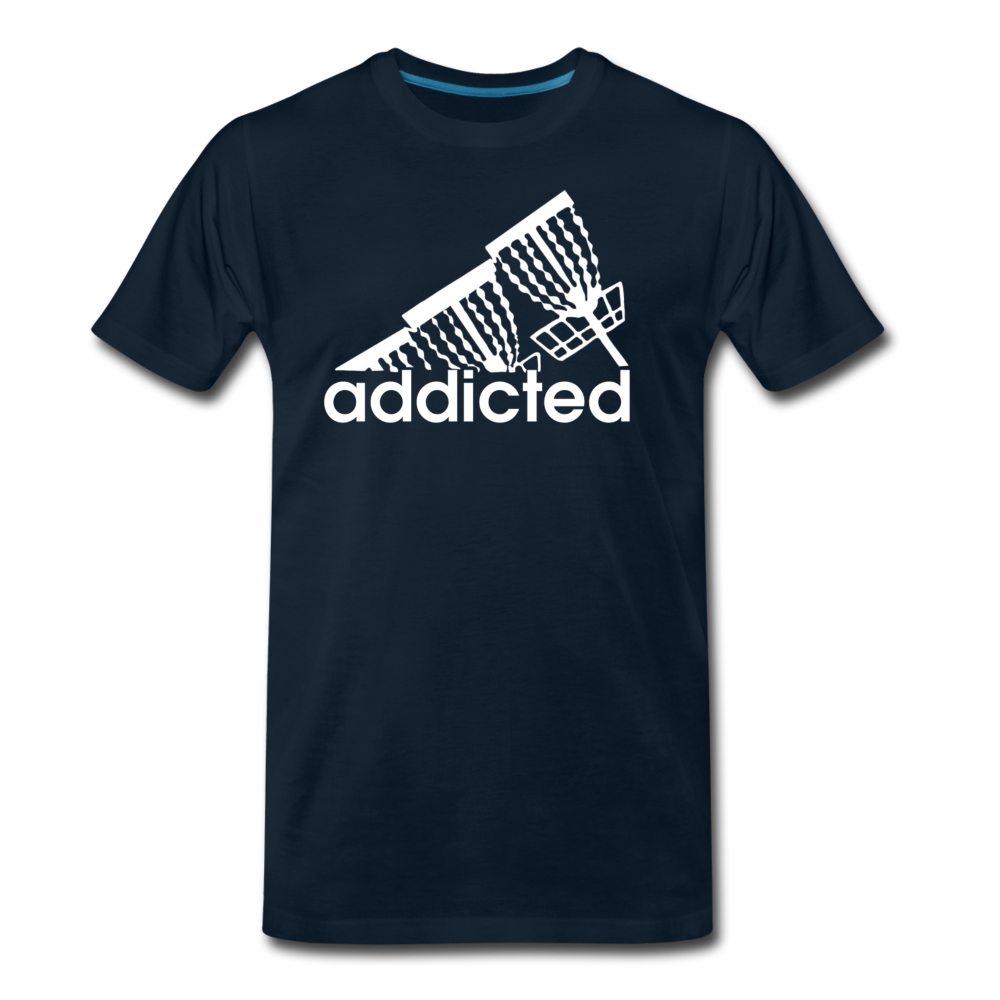 Addicted (to frisbee golf) Men's Premium T-Shirt - deep navy