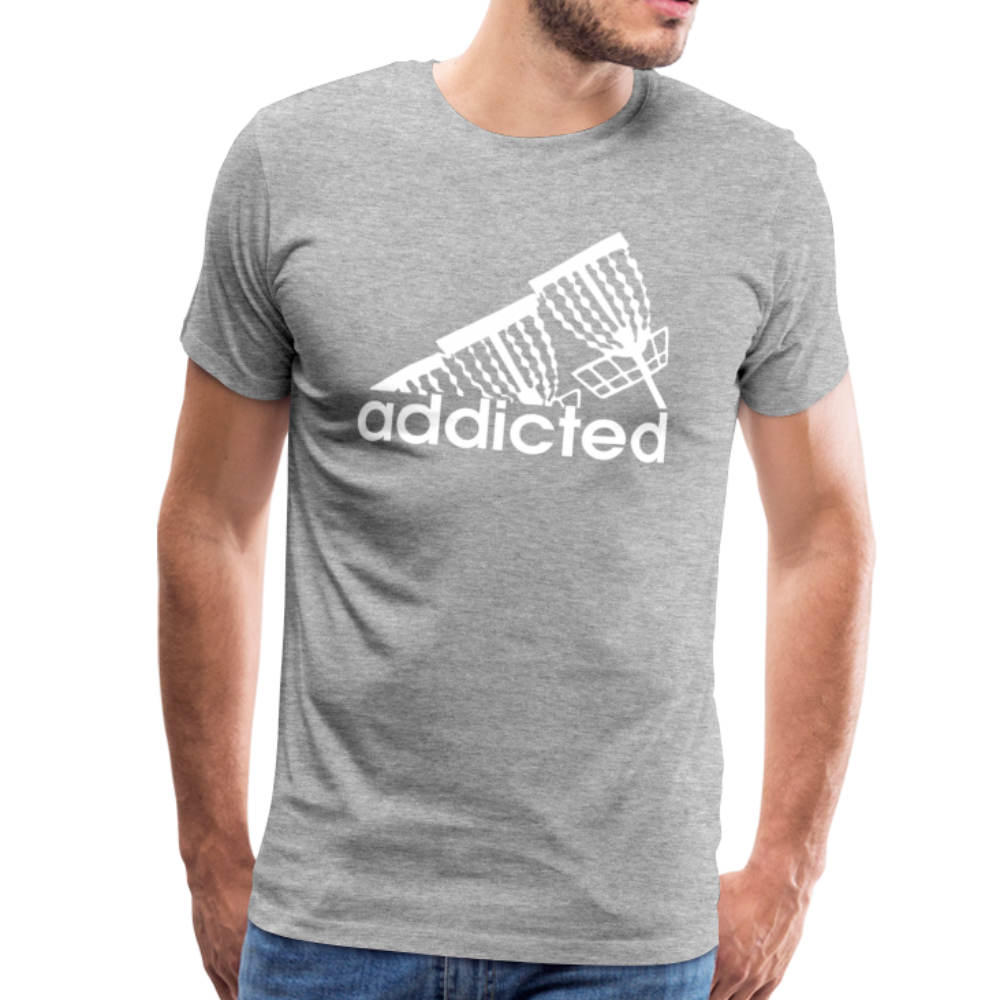 Addicted (to frisbee golf) Men's Premium T-Shirt - heather gray