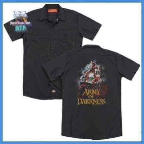 Army Of Darkness - Bloody Poster (Back Print) Adult Work Shirt