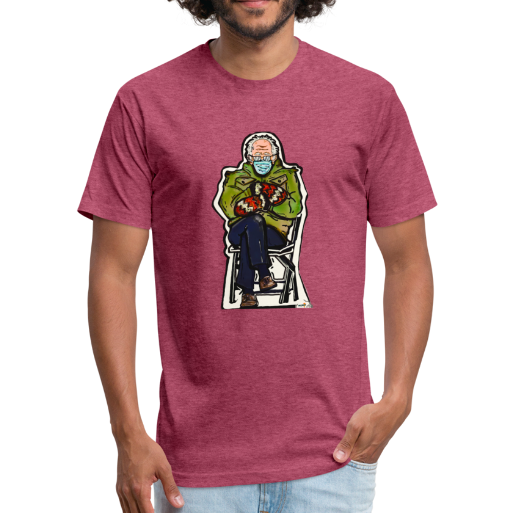 Bernie at the inauguration-Fitted Cotton/Poly T-Shirt by Next Level - heather burgundy