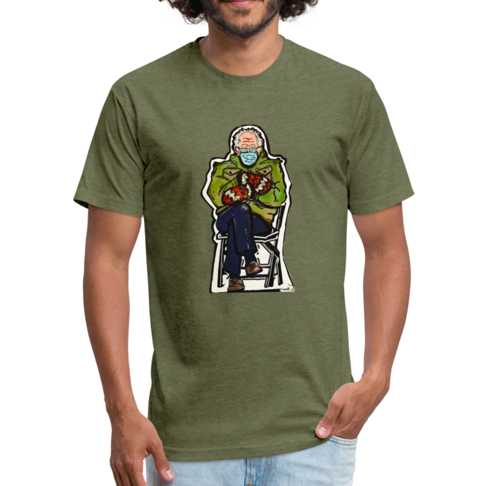 Bernie at the inauguration-Fitted Cotton/Poly T-Shirt by Next Level - heather military green