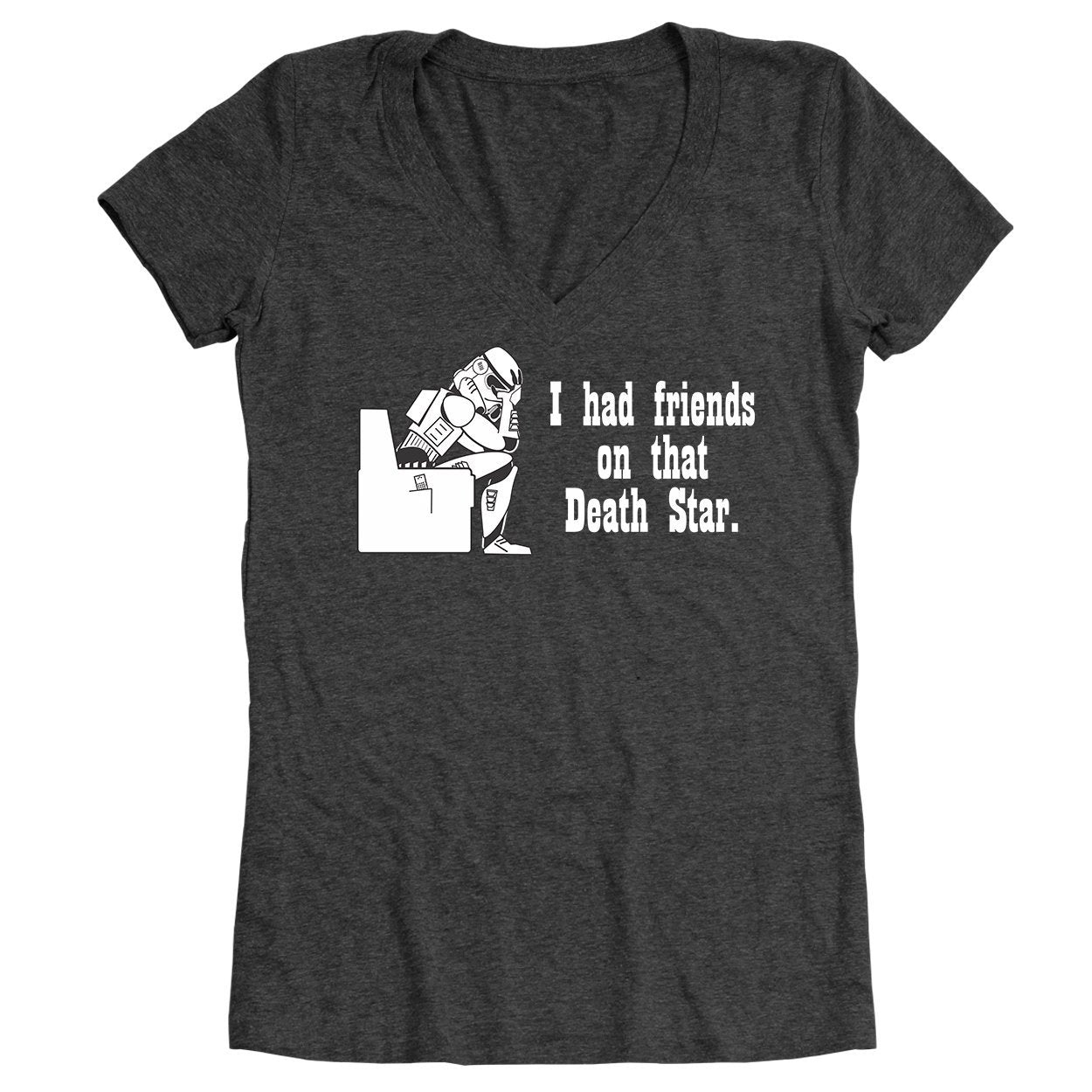 Friends On That Death Star Women's Relaxed Fit V-Neck Tri-Blend T-Shirt