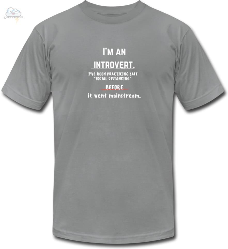 Im an introvert -Unisex Jersey T-Shirt - slate / S - Unisex Jersey T-Shirt by Bella + Canvas