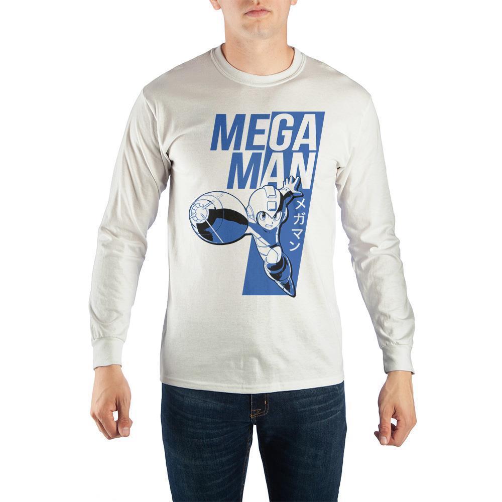 Long Sleeve Mega Man T-Shirt with Japanese Text