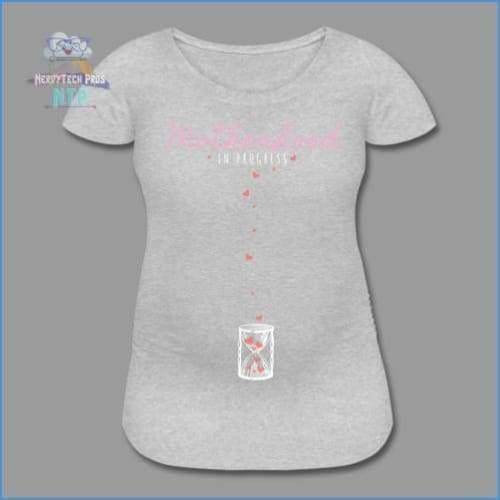 Motherhood In Progress- Stretch Maternity Tee - heather gray / S - Womens Maternity T-Shirt