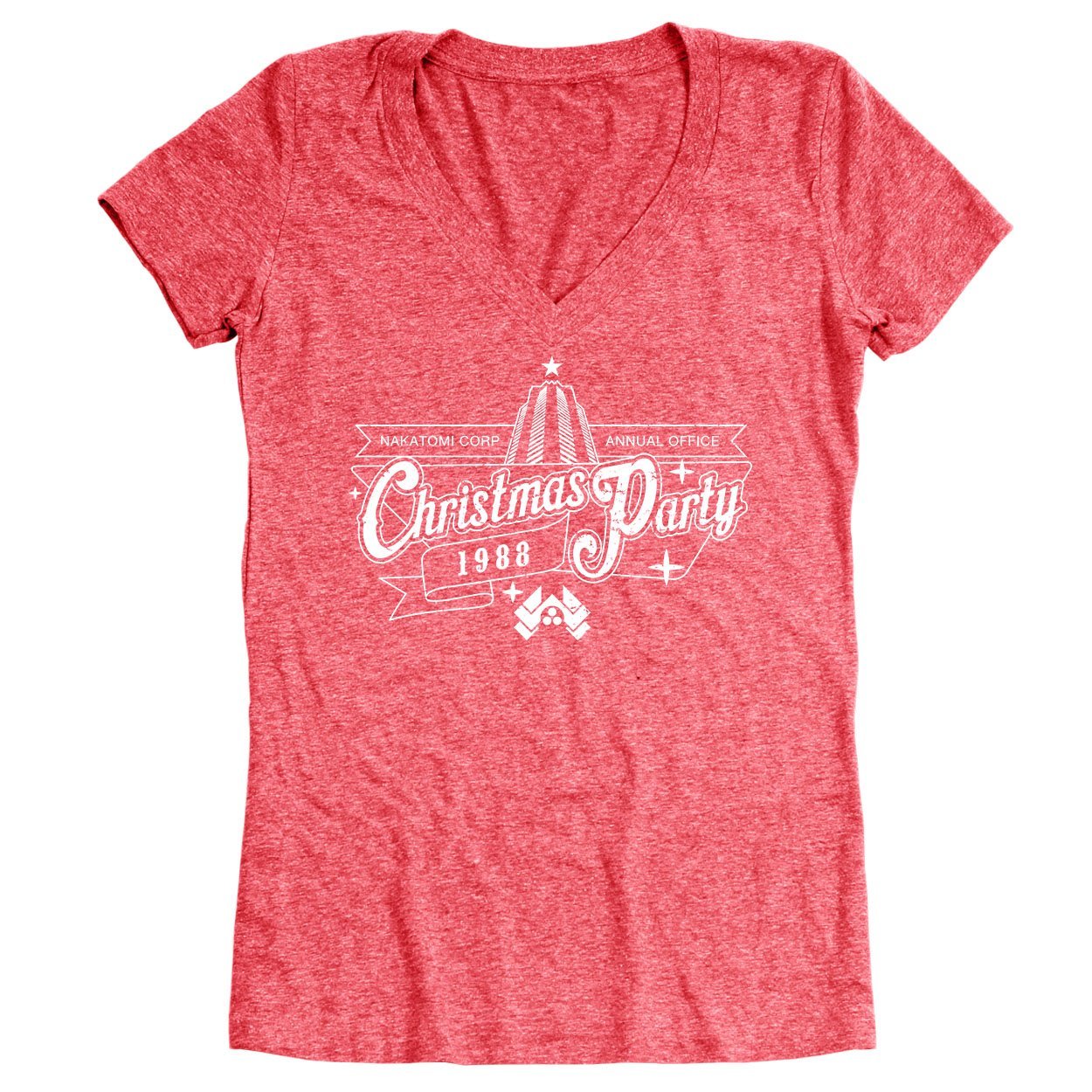 Nakatomi Christmas Party 1988 Women's Relaxed Fit V-Neck Tri-Blend T-Shirt