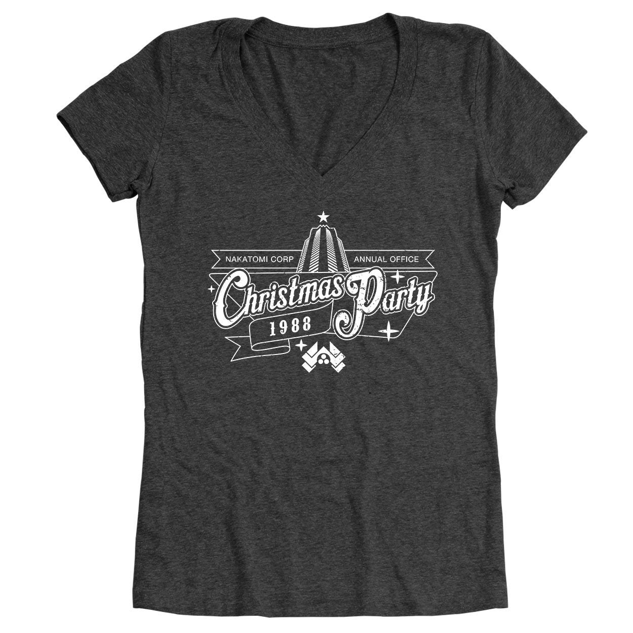 Nakatomi Christmas Party 1988 Women's Relaxed Fit V-Neck Tri-Blend T-Shirt