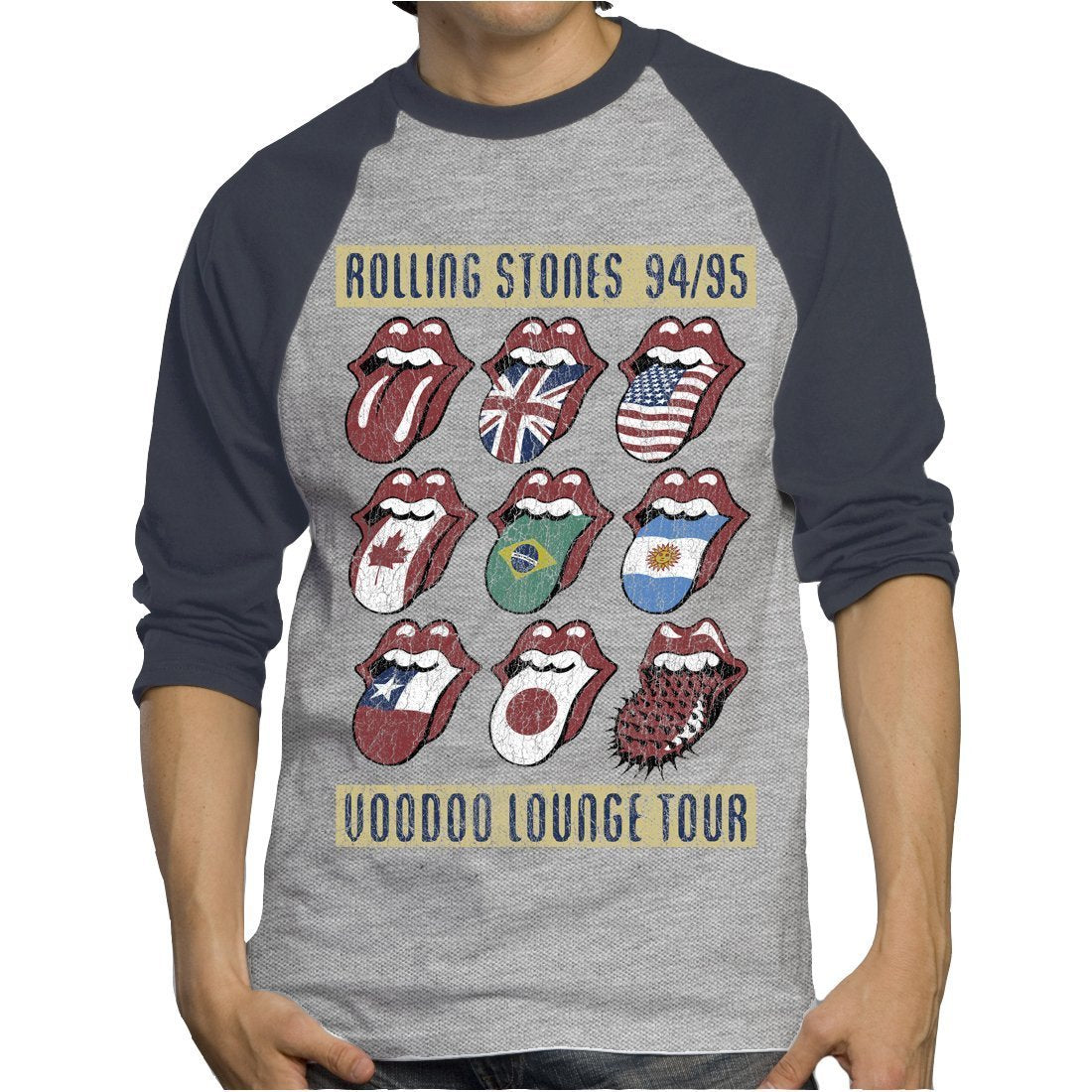 Rolling Stones Voodoo - Womens Heather/Navy Raglan T-Shirt