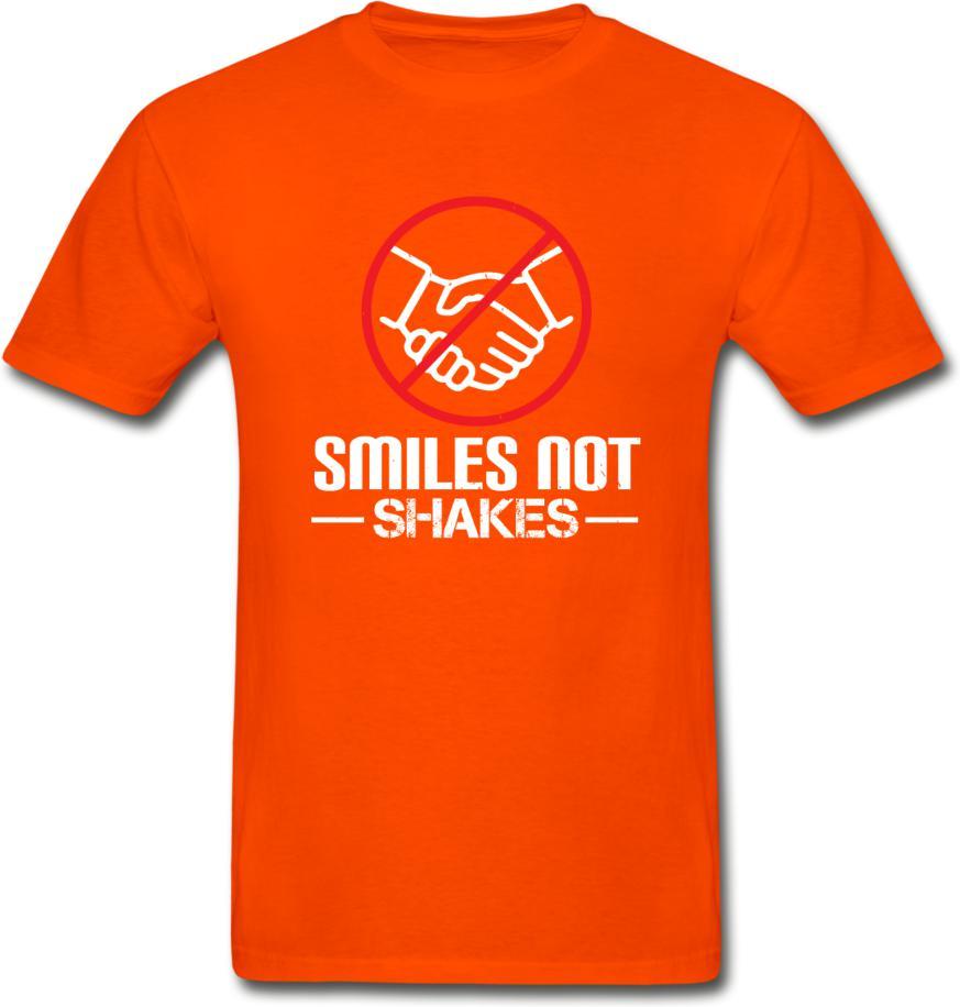Smiles, Not Shakes- Hanes Adult Tagless T-Shirt - orange