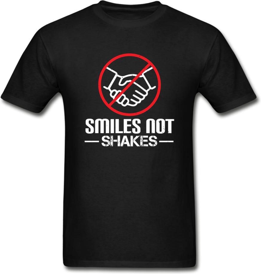 Smiles, Not Shakes- Hanes Adult Tagless T-Shirt - black