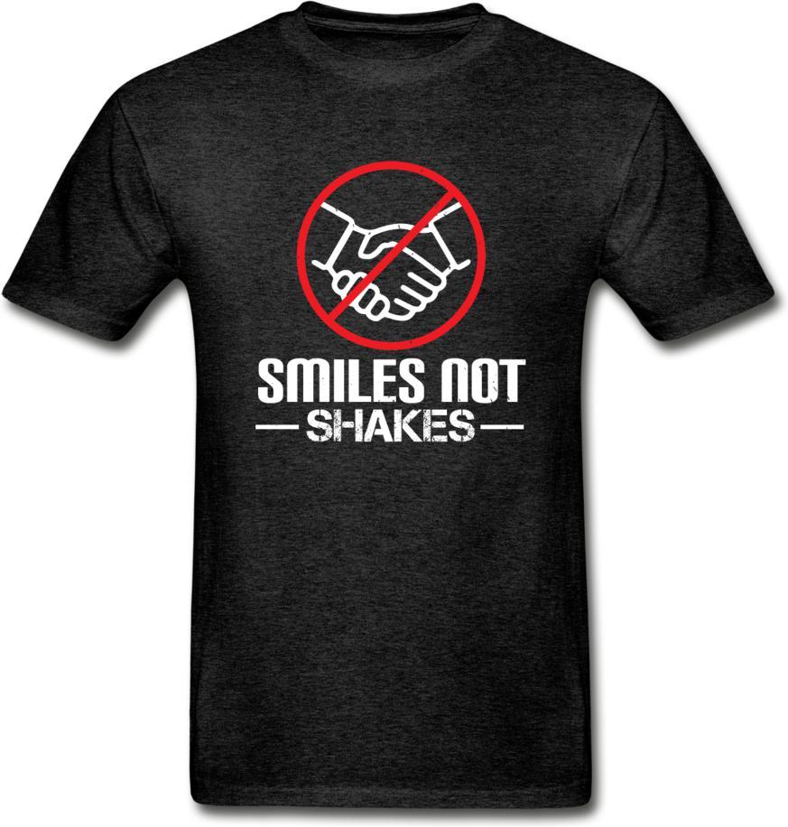 Smiles, Not Shakes- Hanes Adult Tagless T-Shirt - charcoal gray