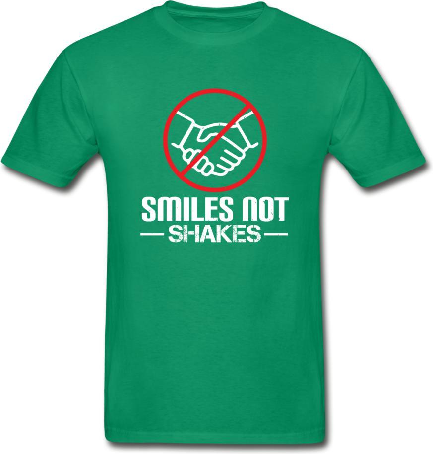 Smiles, Not Shakes- Hanes Adult Tagless T-Shirt - kelly green