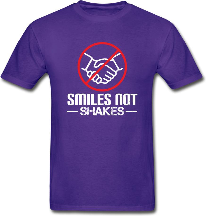 Smiles, Not Shakes- Hanes Adult Tagless T-Shirt - purple