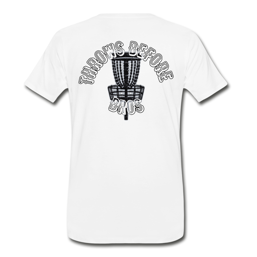 Throws Before Bros- Curved Logo-Unisex Premium T-Shirt - white