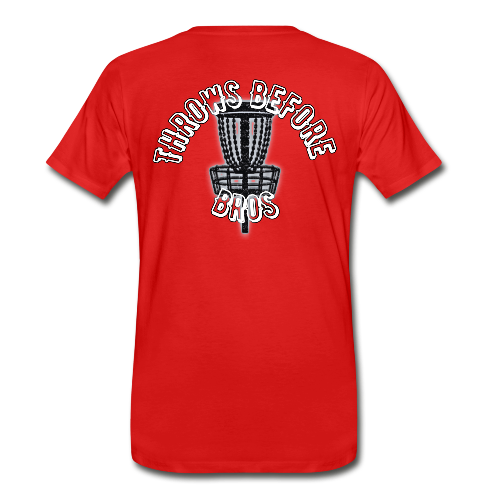 Throws Before Bros- Curved Logo-Unisex Premium T-Shirt - red