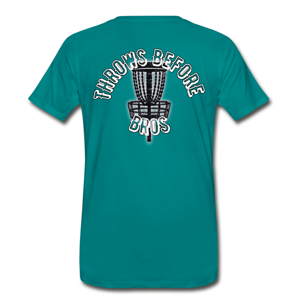 Throws Before Bros- Curved Logo-Unisex Premium T-Shirt - teal