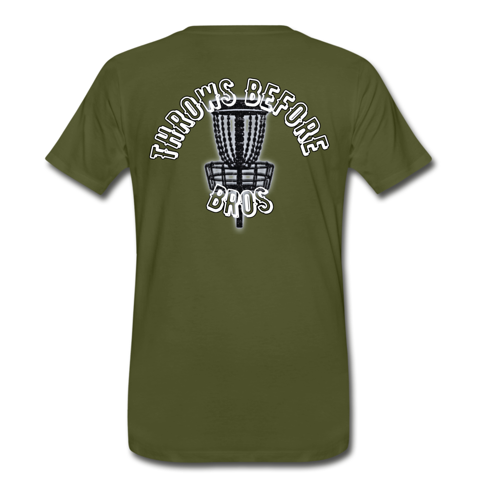 Throws Before Bros- Curved Logo-Unisex Premium T-Shirt - olive green