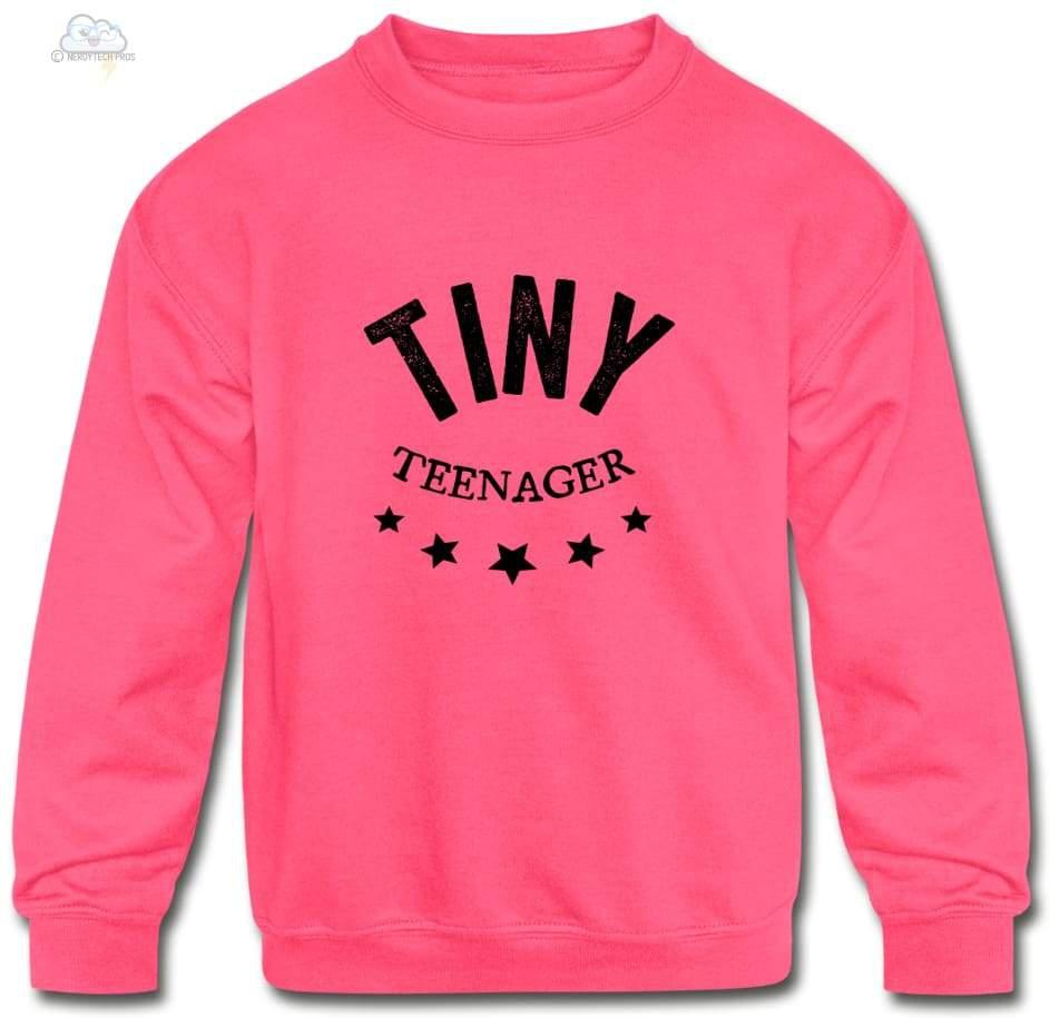 Tiny Teenager-Kids Crewneck Sweatshirt - neon pink / S - Kids Crewneck Sweatshirt