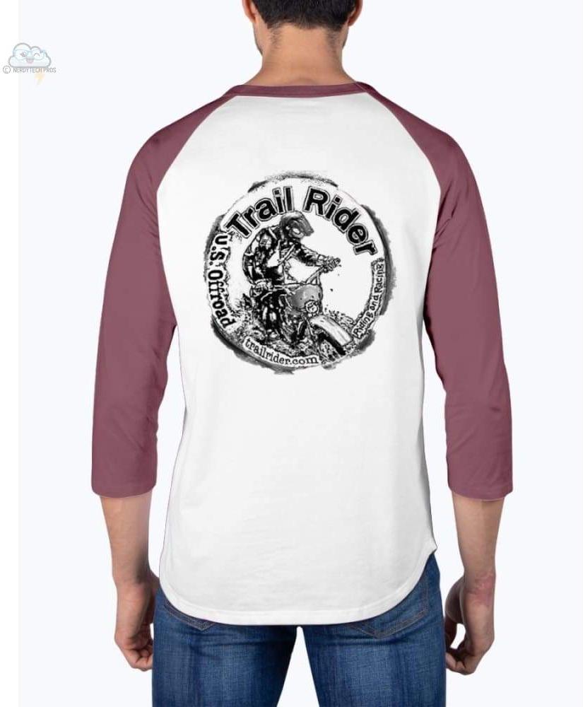 Trail Rider-American Apparel- 3/4 Sleeve Raglan Shirt - White/Truffle / XS - Shirts