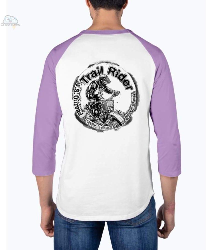 Trail Rider-American Apparel- 3/4 Sleeve Raglan Shirt - White/Orchid / XS - Shirts