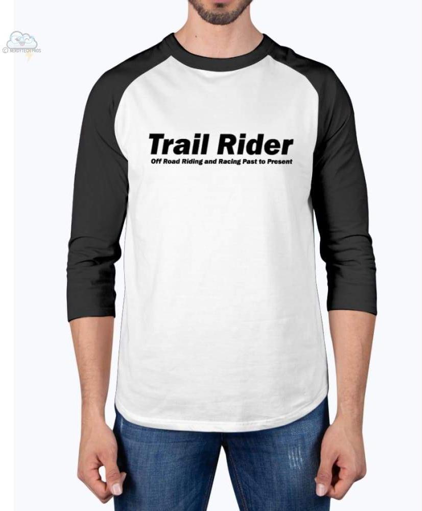 Trail Rider-American Apparel- 3/4 Sleeve Raglan Shirt - White/Black / XS - Shirts