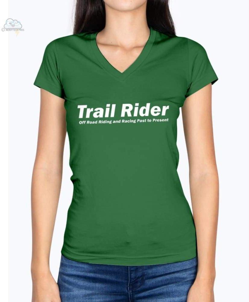 Trail Rider-Fruit of the Loom Ladies - V Neck Tee - Kelly / S - Shirts