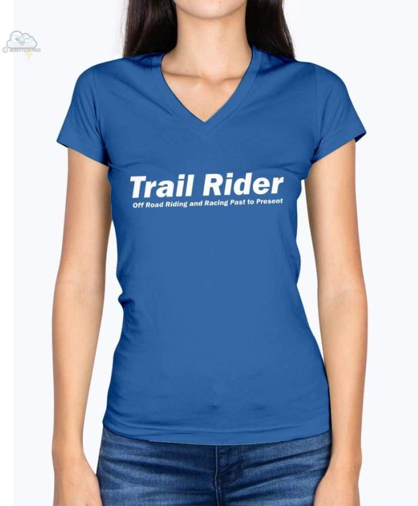 Trail Rider-Fruit of the Loom Ladies - V Neck Tee - Royal / S - Shirts