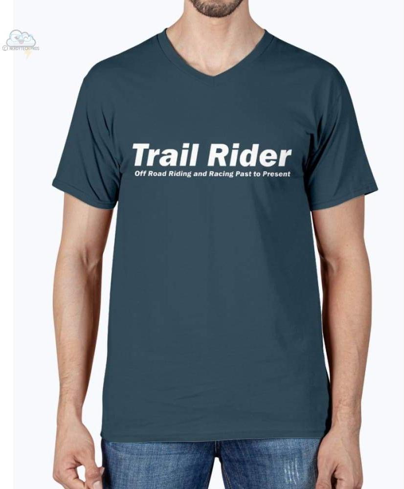 Trail Rider-Fruit of the Loom - Mens V-Neck T-Shirt - J Navy / S - Shirts