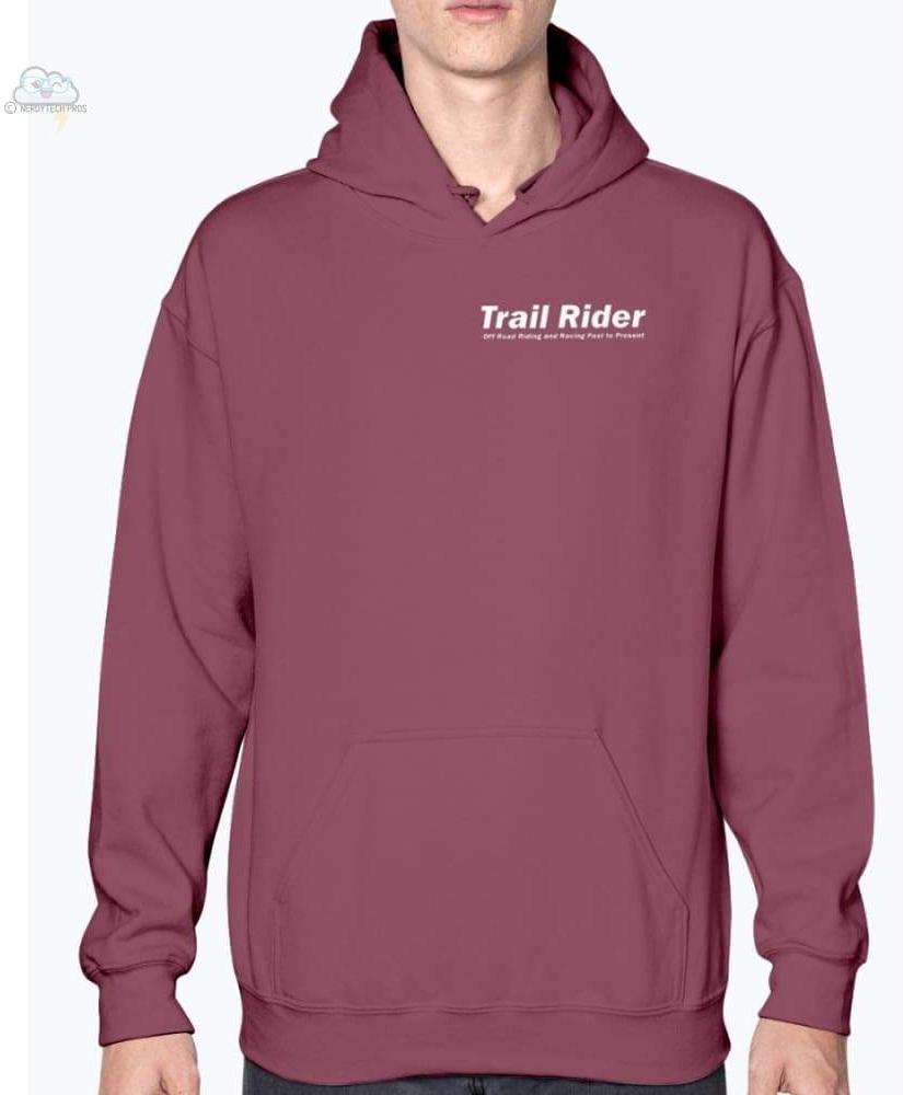Trail Rider- Gildan- Hoodie - Maroon / S - Sweatshirts