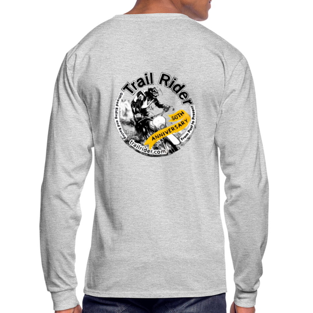 TrailRider 50th Anniversary- Men's Long Sleeve T-Shirt(fruit of the loom brand) - heather gray