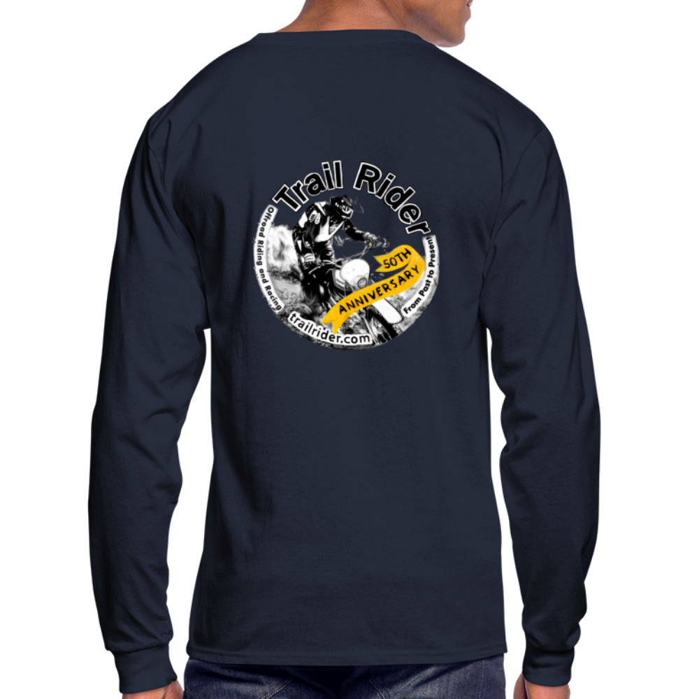 TrailRider 50th Anniversary- Men's Long Sleeve T-Shirt(fruit of the loom brand) - navy
