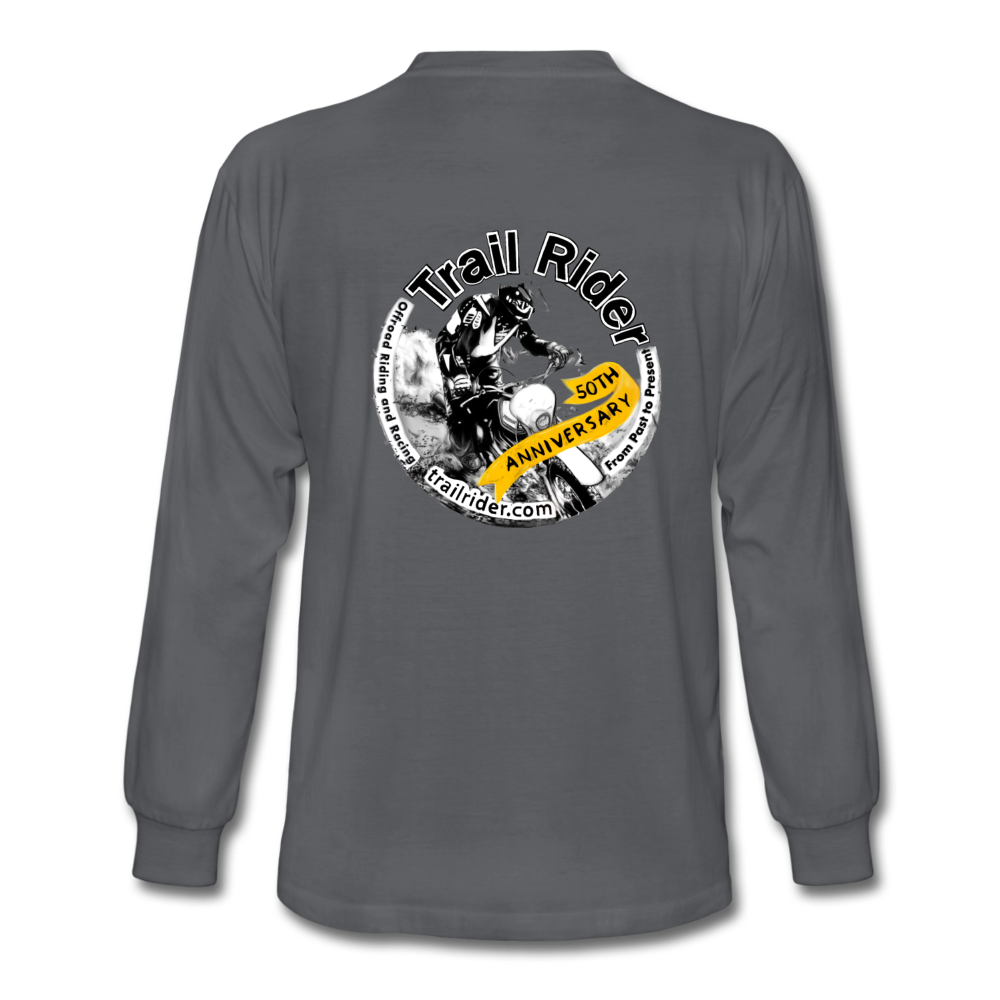TrailRider 50th Anniversary- Men's Long Sleeve T-Shirt(fruit of the loom brand) - charcoal