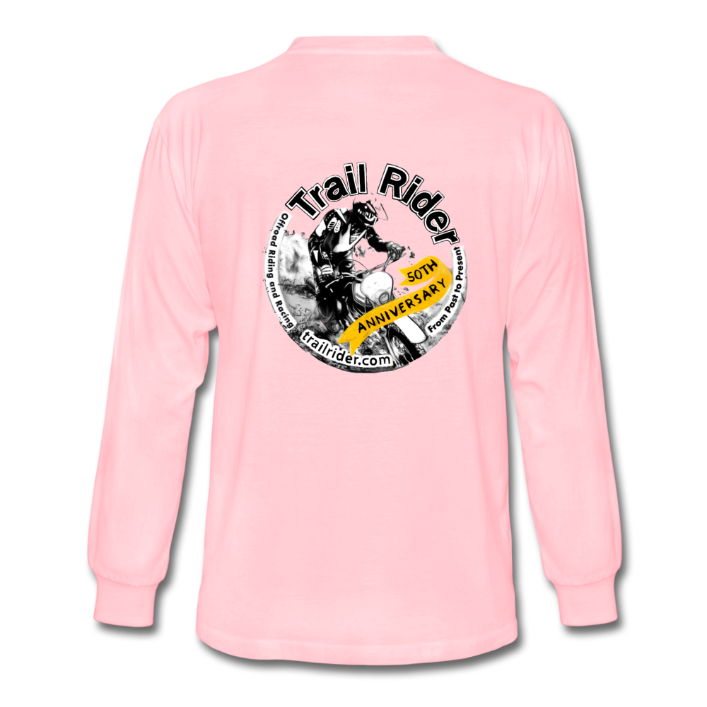 TrailRider 50th Anniversary- Men's Long Sleeve T-Shirt(fruit of the loom brand) - pink