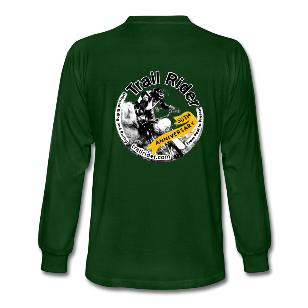TrailRider 50th Anniversary- Men's Long Sleeve T-Shirt(fruit of the loom brand) - forest green