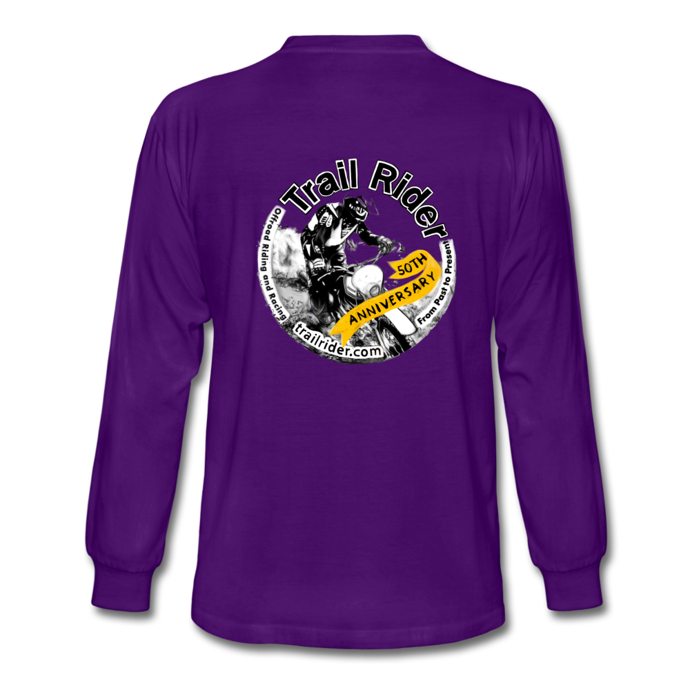TrailRider 50th Anniversary- Men's Long Sleeve T-Shirt(fruit of the loom brand) - purple