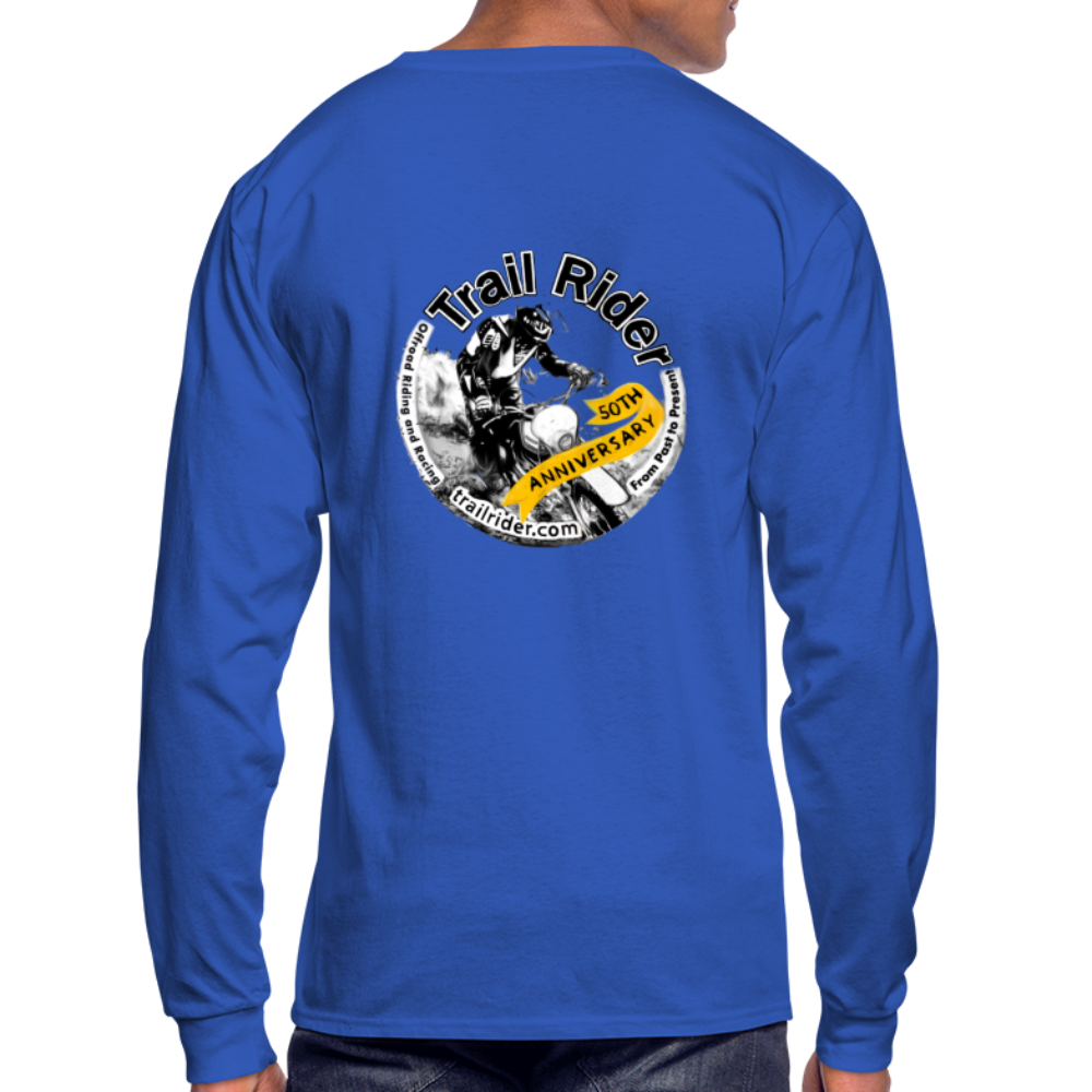 TrailRider 50th Anniversary- Men's Long Sleeve T-Shirt(fruit of the loom brand) - royal blue