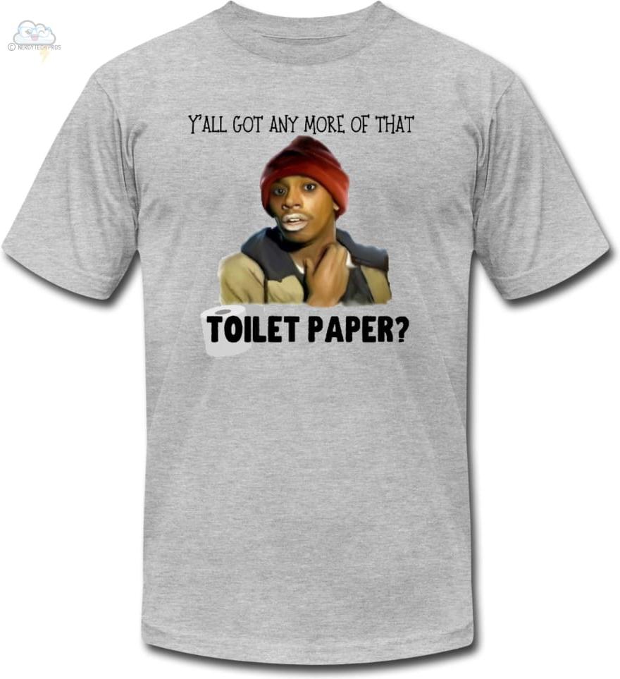 Yall got anymore Toilet Paper - Tyrone Biggums-Unisex Jersey T-Shirt - heather gray / S - Unisex Jersey T-Shirt by Bella + Canvas