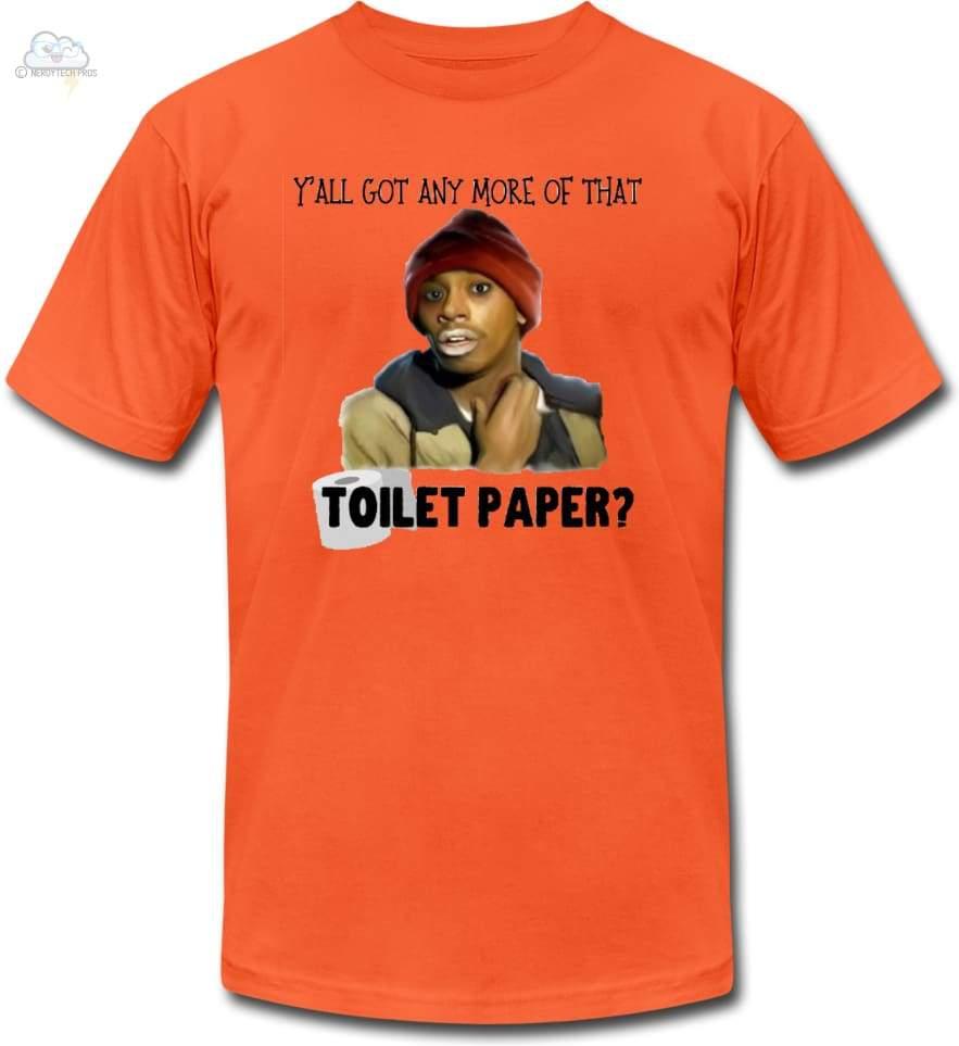 Yall got anymore Toilet Paper - Tyrone Biggums-Unisex Jersey T-Shirt - orange / S - Unisex Jersey T-Shirt by Bella + Canvas